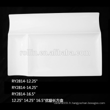 Plateau rectangulaire en porcelaine céramique en gros